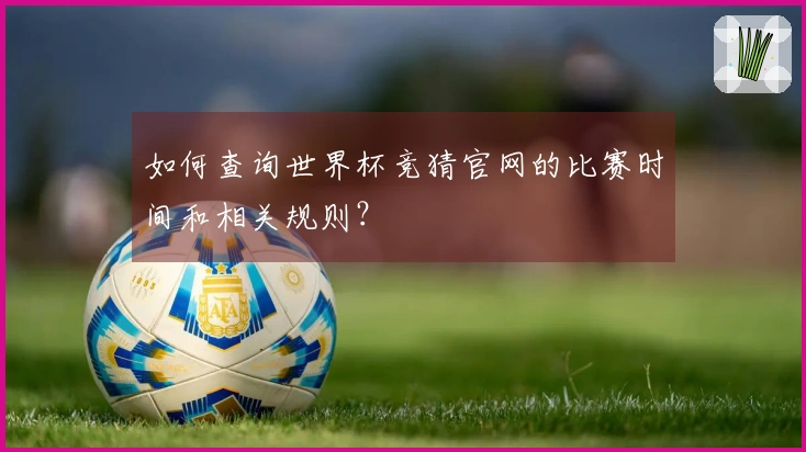 如何查询世界杯竞猜官网的比赛时间和相关规则？